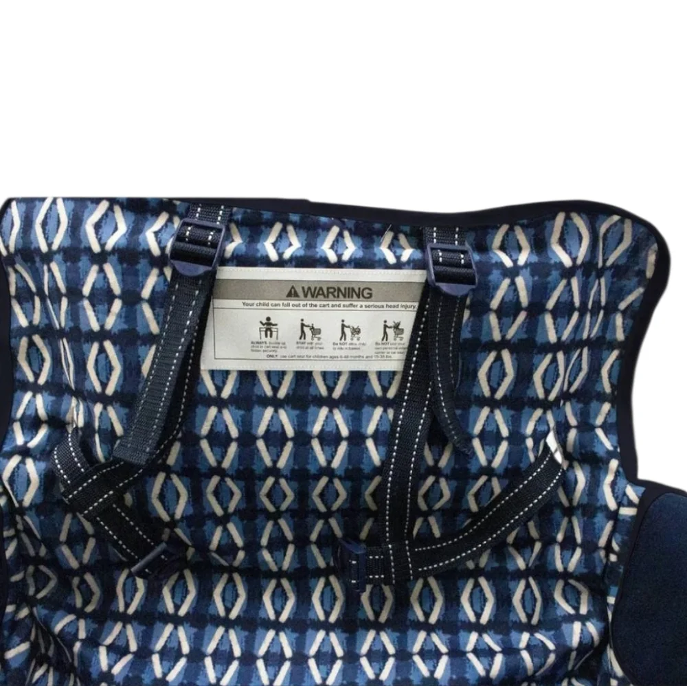 2-In-1 Navy Blue Padded Shopping Cart and‎ Highchair Cover Pouch for Kids Babies